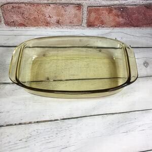 Fortecrisa 1 Quart Baking Serving Dish Yellow Amber Rectangle Mexico Vintage‎